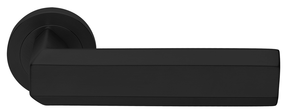 Ручка дверная HARMONY R2 NERO раздельная на круглой розетке, цвет - черный фото купить Саратов