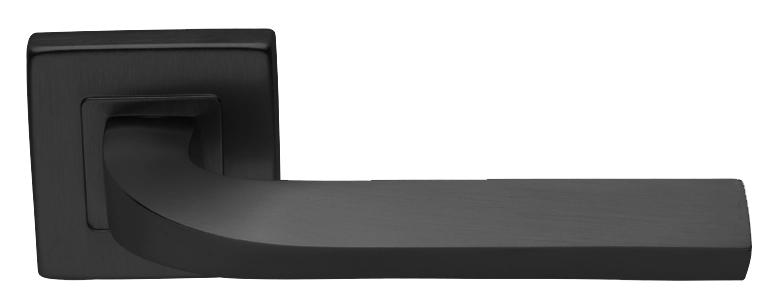 Ручка дверная TENDER S3 NERO раздельная на квадратной розетке, цвет - черный фото купить Саратов
