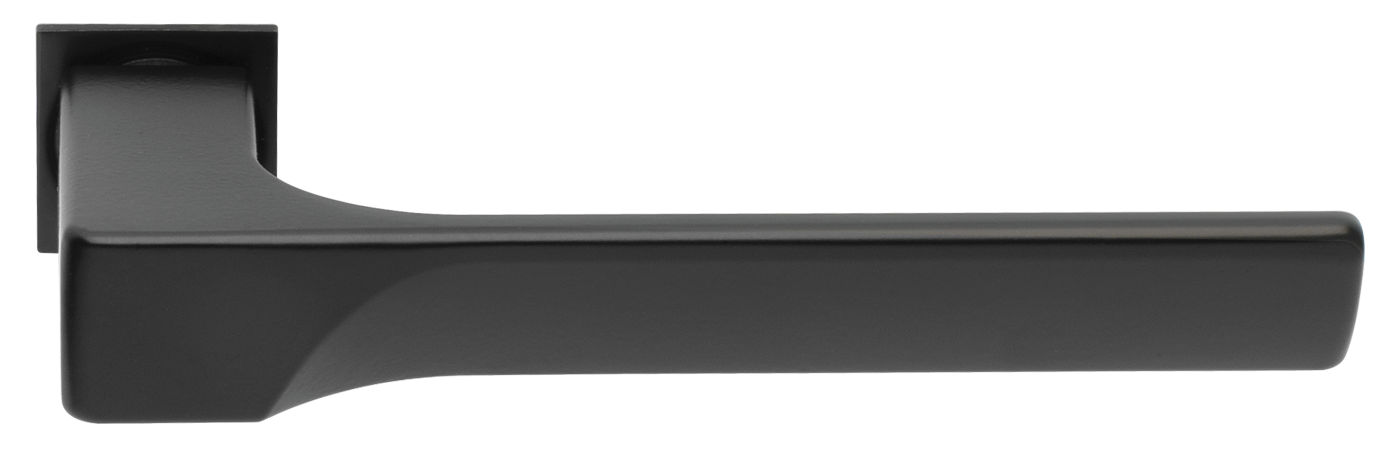 Ручка дверная FIORD-SM NERO-ST, с невидимой квадратной розеткой, цвет - черный soft-touch фото купить Саратов
