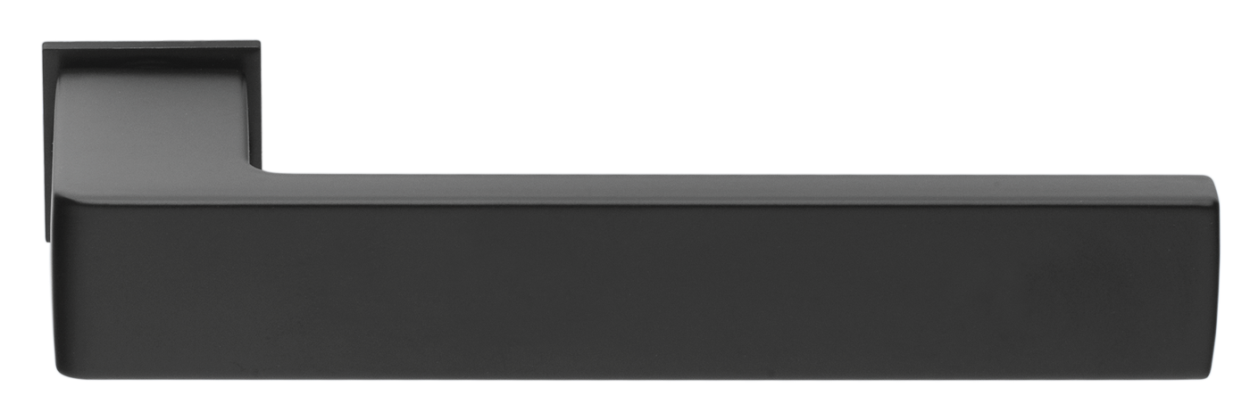 Ручка дверная HORIZONT-SM NERO-ST с невидимой квадратной розеткой, цвет - черный soft-touch фото купить Саратов