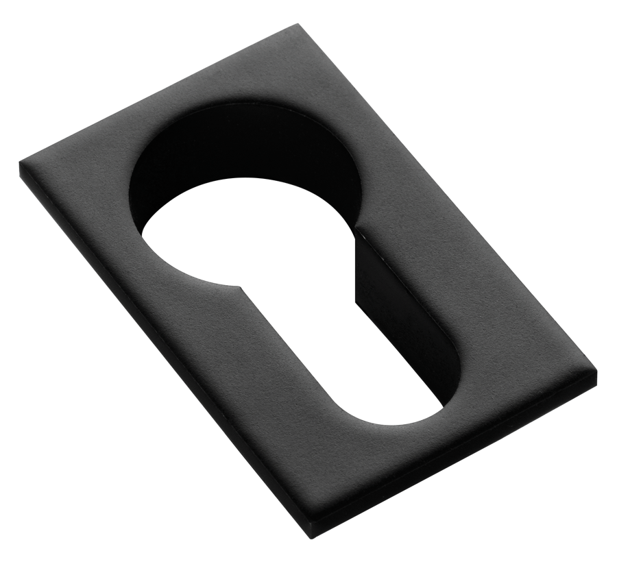 Накладка на евроцилиндр LUX-KH-SM NERO-ST квадратная невидимая, цвет - черный soft-touch фото купить Саратов