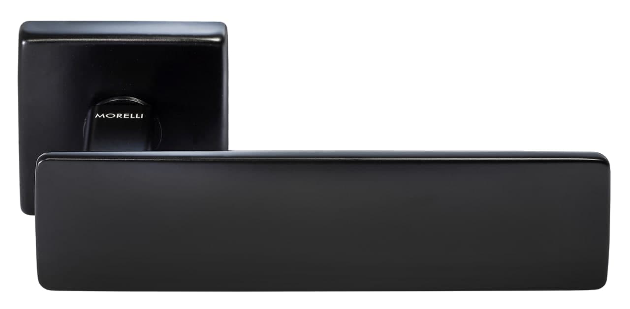Ручка дверная SPACE S5 NERO-ST на квадратной розетке, цвет - черный soft-touch фото купить Саратов