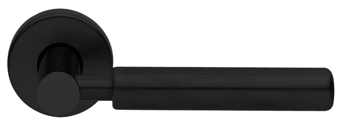 Ручка дверная CLOUD R3 NERO раздельная на круглой розетке, цвет - черный фото купить Саратов
