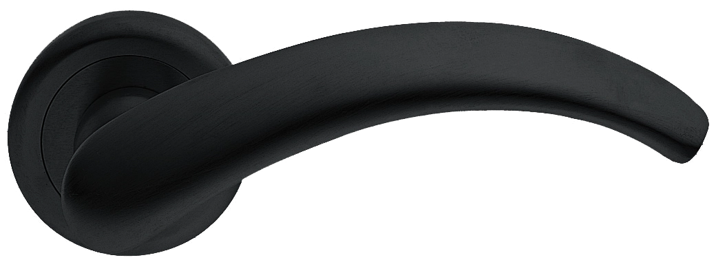Ручка дверная ARCH R4 NERO раздельная на круглой розетке, цвет - черный фото купить Саратов