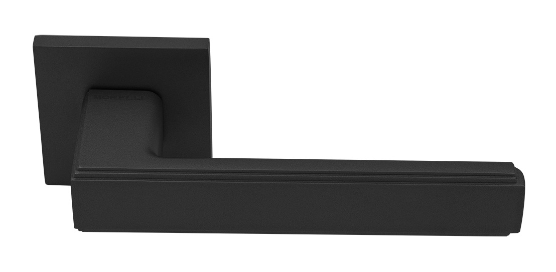 Ручка дверная MH-64-S6 BL STEPS на квадратной розетке 6 мм, цвет черный фото купить Саратов