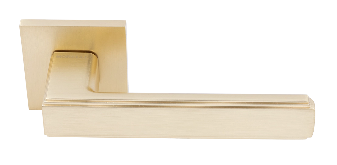 Ручка дверная MH-64-S6 MSG STEPS на квадратной розетке 6 мм, цвет матовое сатинированное золото фото купить Саратов