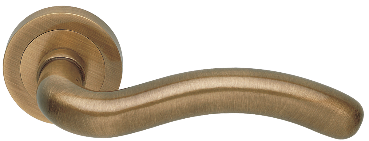 Ручка дверная SNAKE R2 BGO раздельная на круглой розетке, цвет - матовая бронза фото купить в Саратове