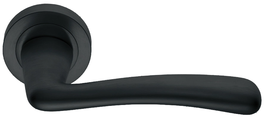 Ручка дверная COCKATOO R2 NERO раздельная на круглой розетке, цвет - черный фото купить в Саратове