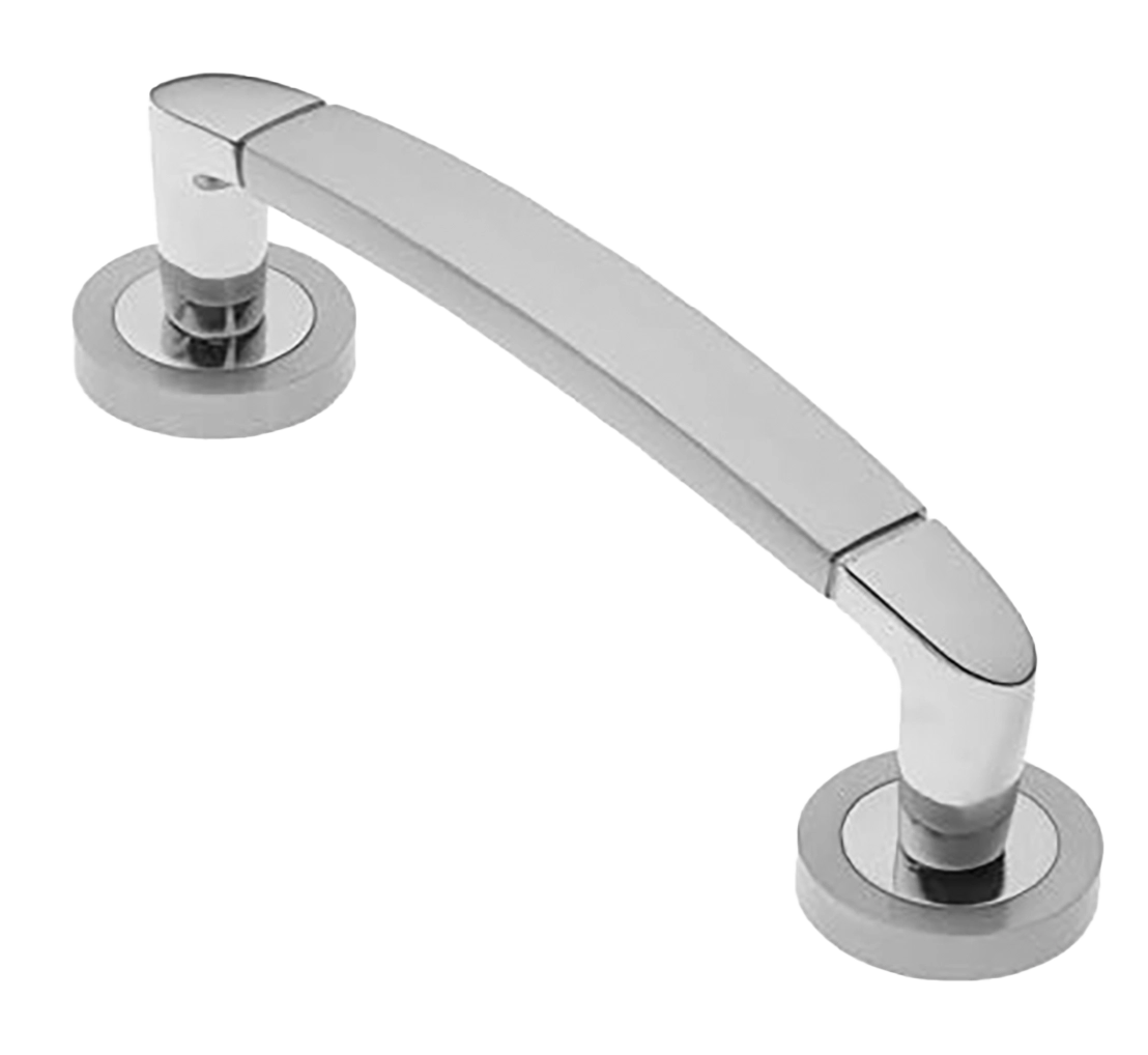 Ручка-скоба дверная SAIL PH CSA/CRO на круглой розетке, цвет матовый хром/хром, латунь фото купить в Саратове