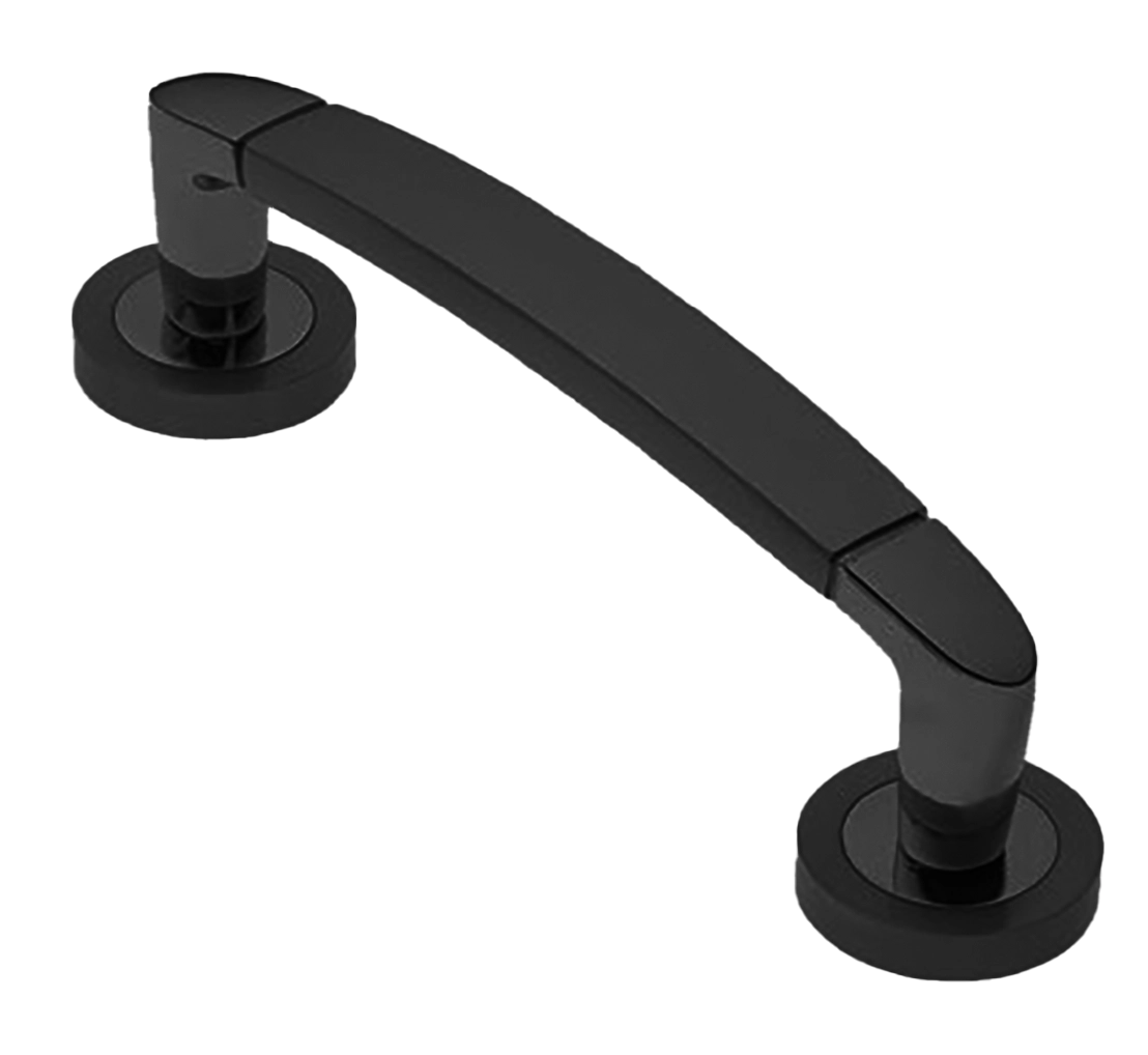 Ручка-скоба дверная SAIL PH NERO на круглой розетке, цвет черный, латунь фото купить в Саратове