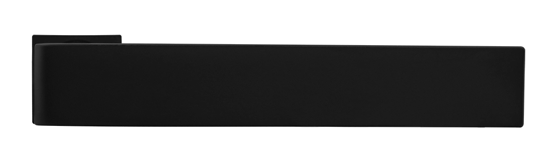 Ручка дверная HORIZONT-SM NERO-ST с невидимой квадратной розеткой, цвет черный soft-touch, ЦАМ фото купить в Саратове