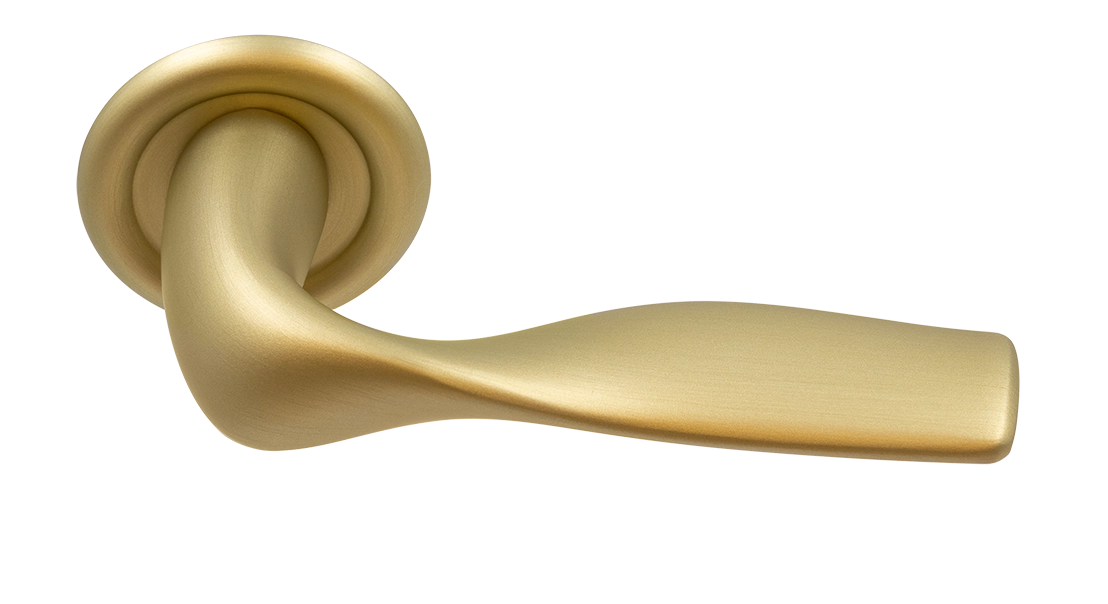 Ручка дверная LVB R7 AH на круглой розетке, цвет Осенний мёд/Autumn Honey фото купить Саратов