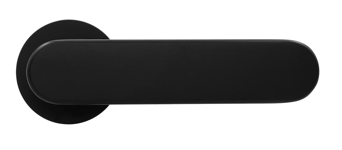 Ручка дверная MH-65-R6 R6 SEMPIONE BL на круглой розетке, цвет черный фото купить в Саратове