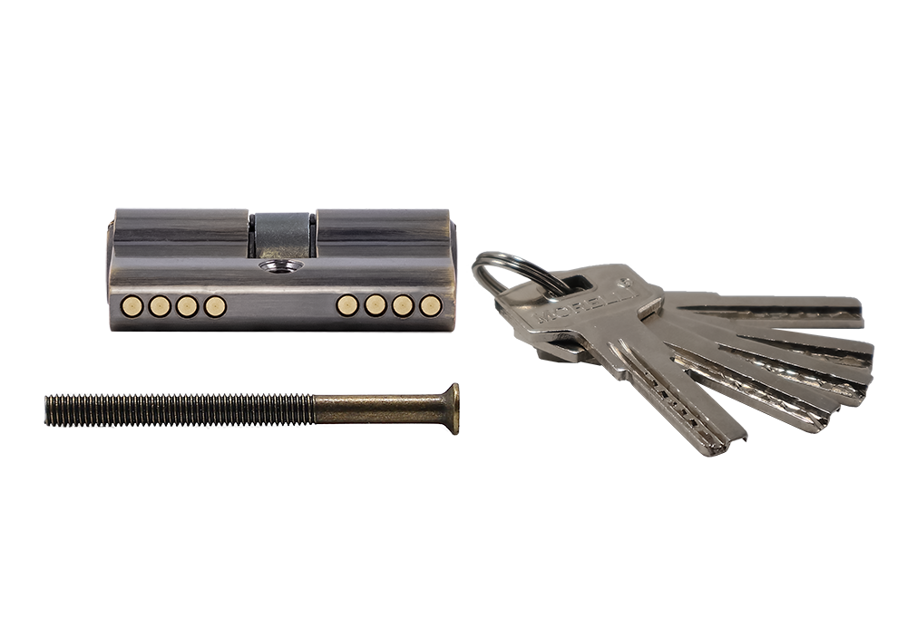 Ключевой цилиндр высокой секретности HS 50C AB (50мм), цвет античная бронза фото купить в Саратове