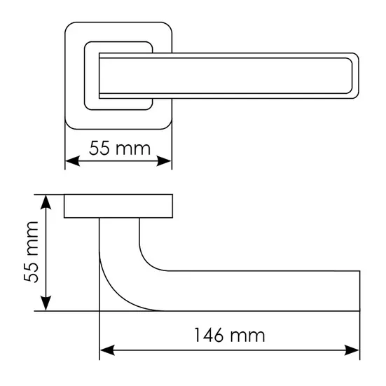 Комплект дверных ручек MH-46 SC/W-S55 + завертка сантехническая MH-WC-S55 SC/CP, цвет хром фото купить в Саратове