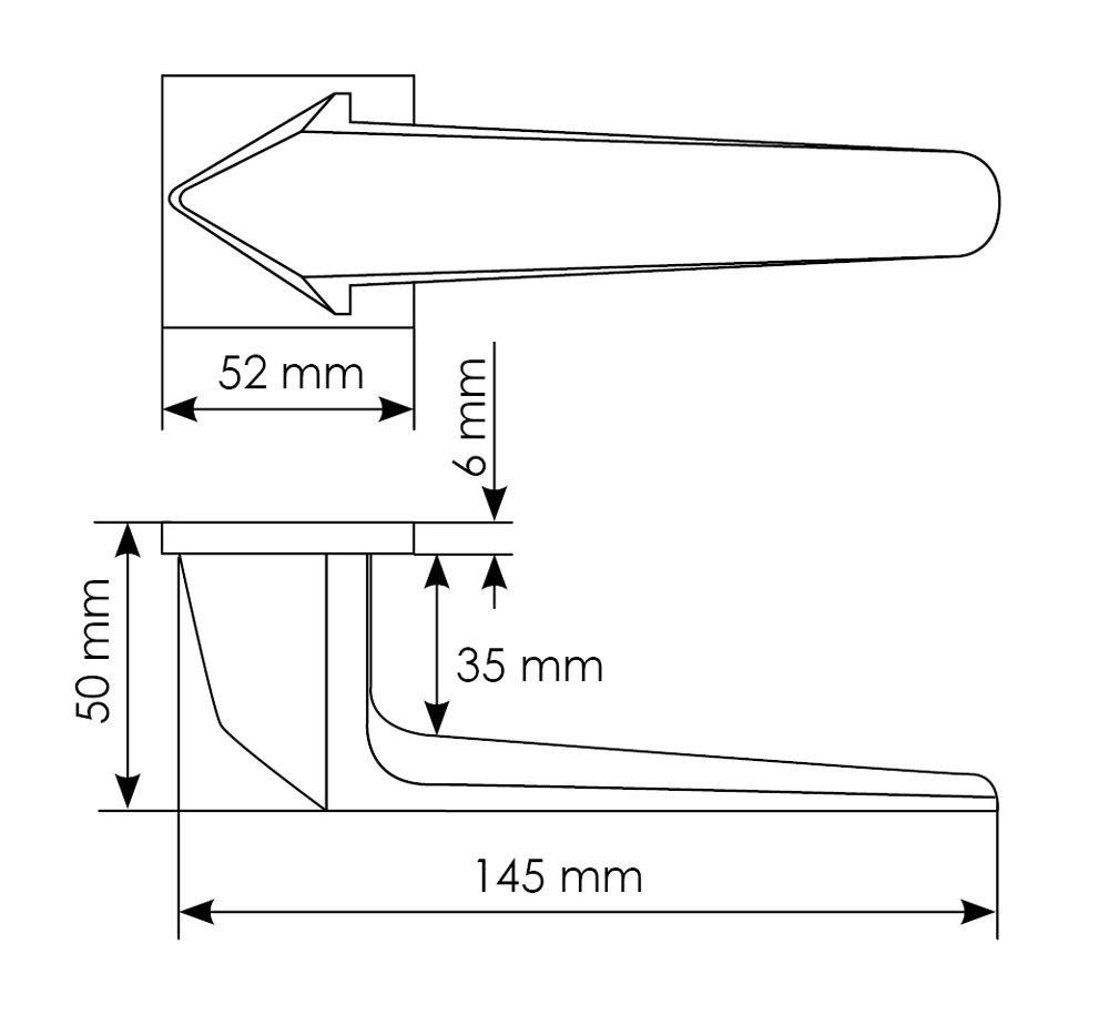 Комплект дверных ручек MH-55-S6 BL + защёлка бесшумная M1895 BL + петли врезные универсальные MSN 100X70X2.5-4BB BL (2шт), цвет черный фото купить в Саратове
