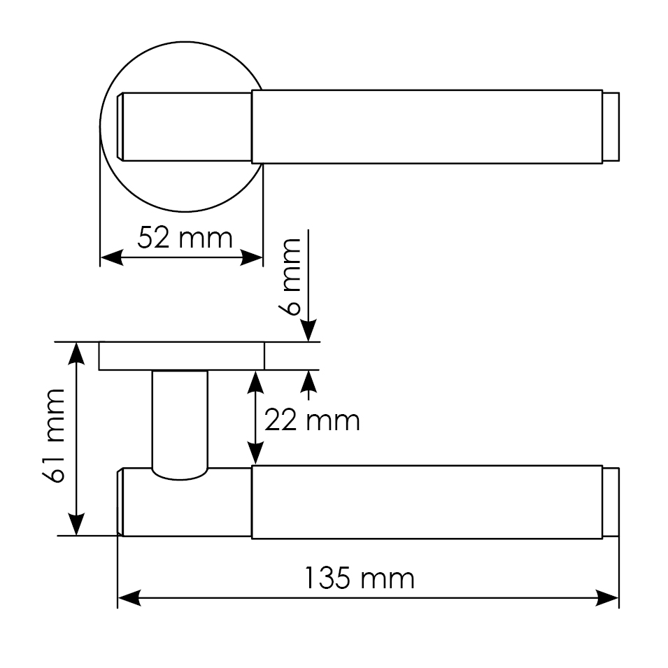 Комплект дверных ручек MH-57-R6T BL + завертка сантехническая MH-WC-R6T BL + защёлка бесшумная M1895 BL + петли врезные универсальные MSN 100X70X2.5-4BB BL (2шт), цвет черный фото купить в Саратове