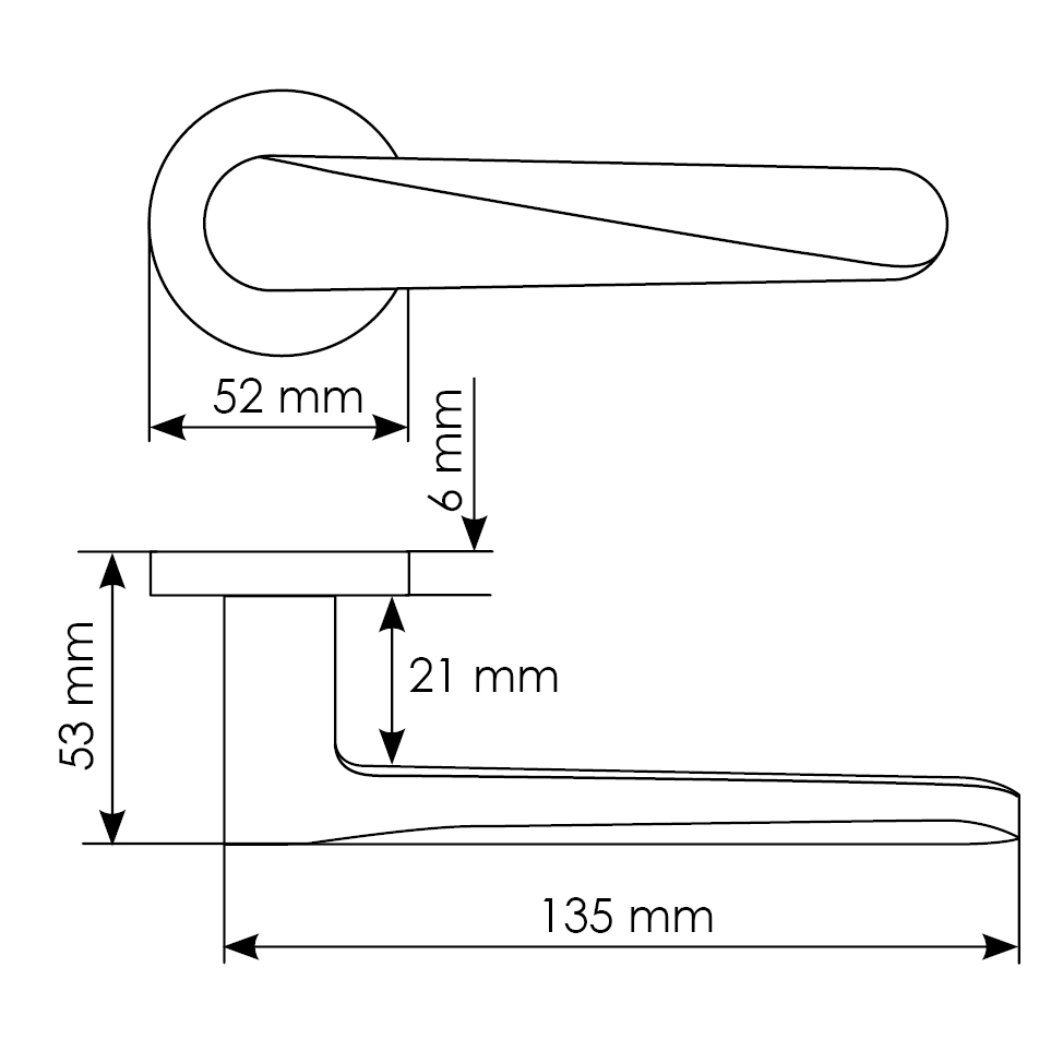 Комплект дверных ручек MH-58-R6 SC + сантехническая завертка MH-WC-R6 SC + защёлка бесшумная M1895 SC + петли врезные универсальные MSN 100X70X2.5-4BB SC (2шт), цвет матовый хром фото купить в Саратове