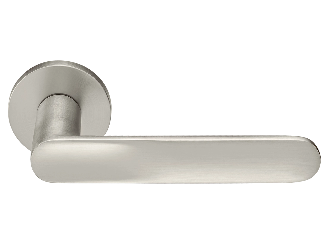 Ручка дверная GARAK MH-59-R6 MSN раздельная на круглой розетке 6 мм, цвет матовый сатинированный никель, ЦАМ фото купить Саратов