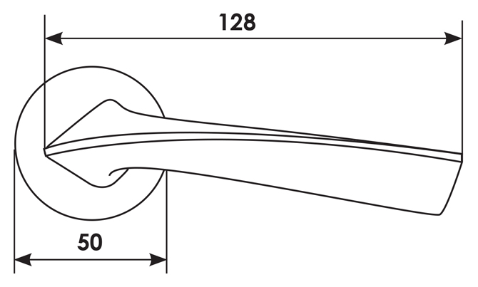 Ручка дверная COMETA R5 NIS раздельная на круглой розетке, цвет - матовый никель, ЦАМ фото купить в Саратове
