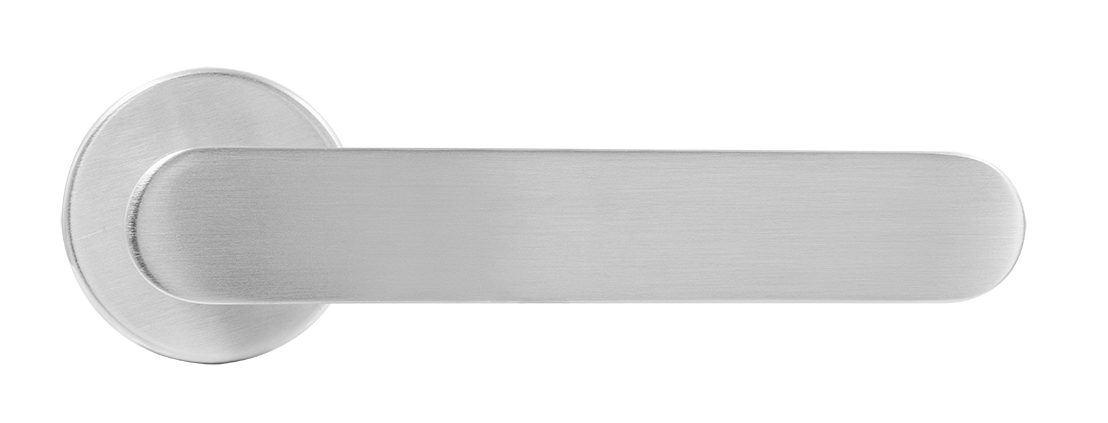 Ручка дверная LE BOAT R5 CSA раздельная на круглой розетке, цвет матовое матовый хром, латунь фото купить в Саратове