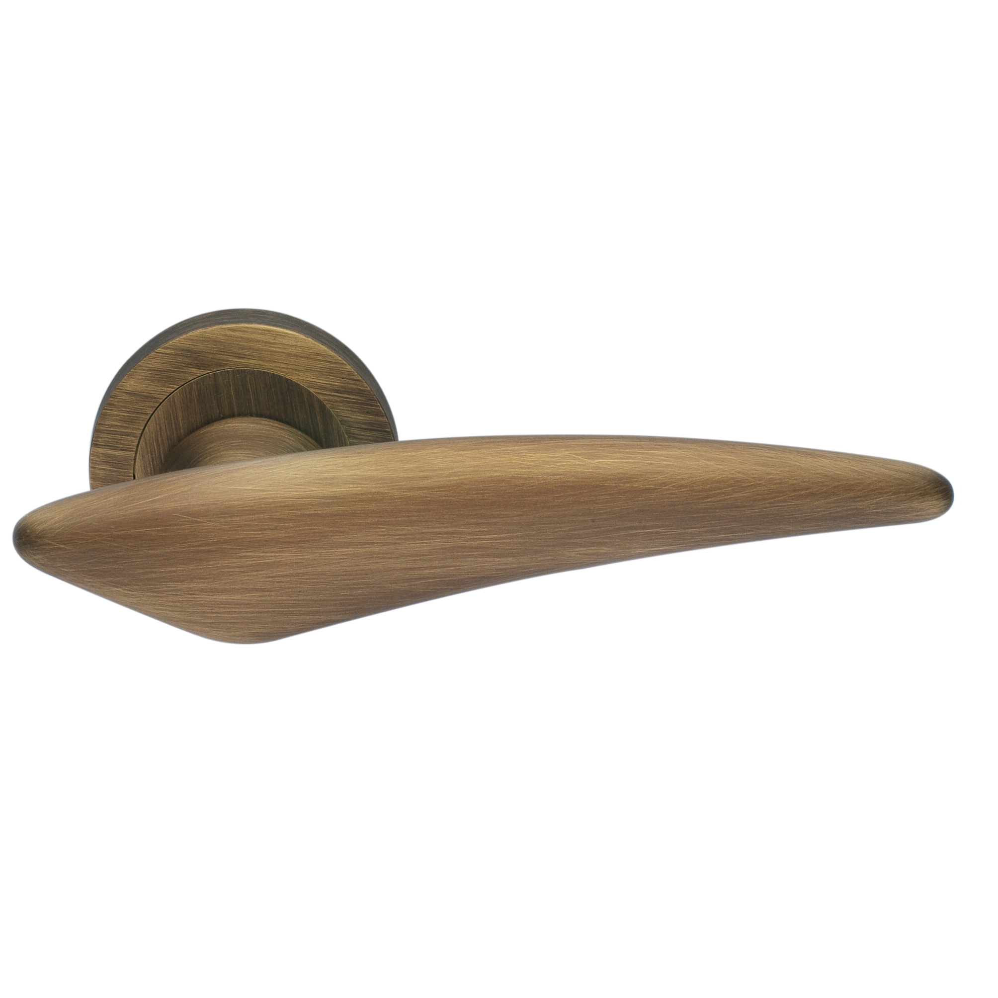 Ручка дверная BOLID R2 BGO раздельная на круглой розетке, цвет матовая бронза, латунь фото купить Саратов