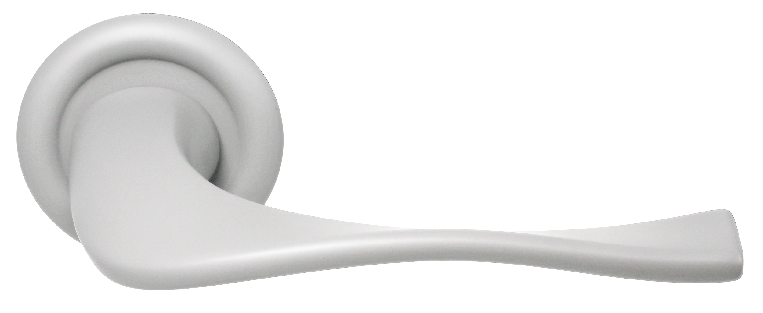 Ручка дверная SKYSCRAPER R7 SSW на круглой розетке, цвет Стокгольмский снегопад/Stockholm Snowfall фото купить Саратов