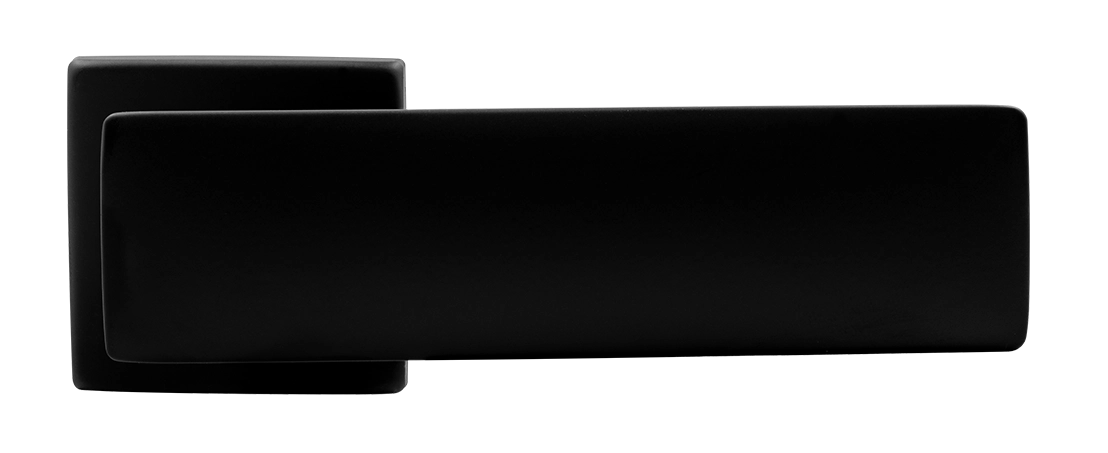 Ручка дверная SPACE S5 NERO-ST на квадратной розетке, цвет черный soft-touch, ЦАМ фото купить в Саратове