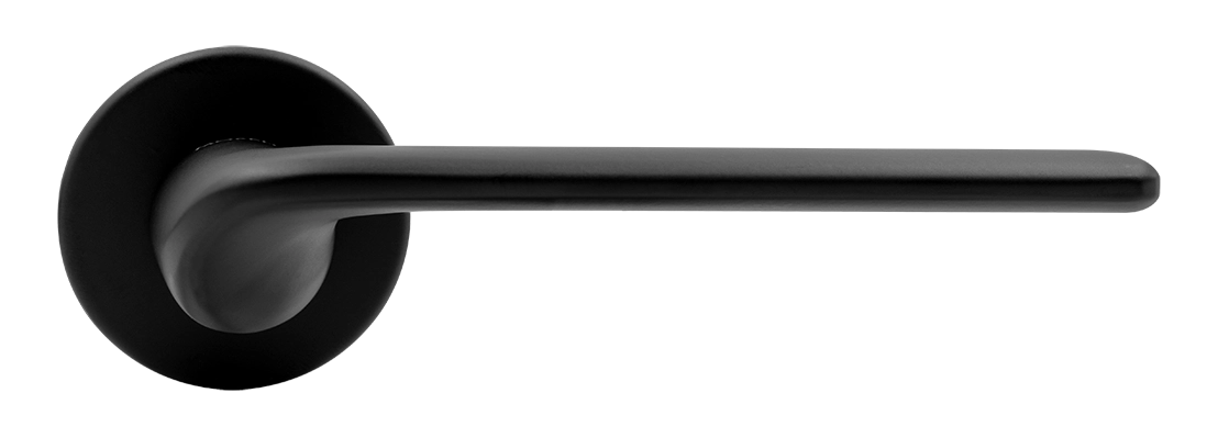 Ручка дверная TOMORROW R5 NERO-ST на круглой розетке, цвет черный soft-touch, ЦАМ фото купить в Саратове