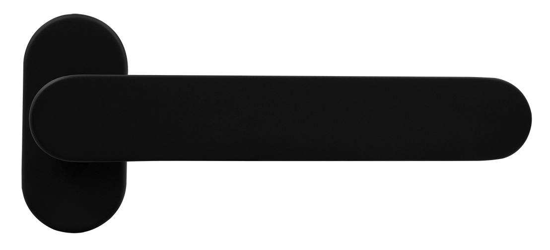 Ручка оконная LE BOAT W1 NERO-ST на прямоугольной розетке, цвет черный soft-touch, латунь фото купить Саратов