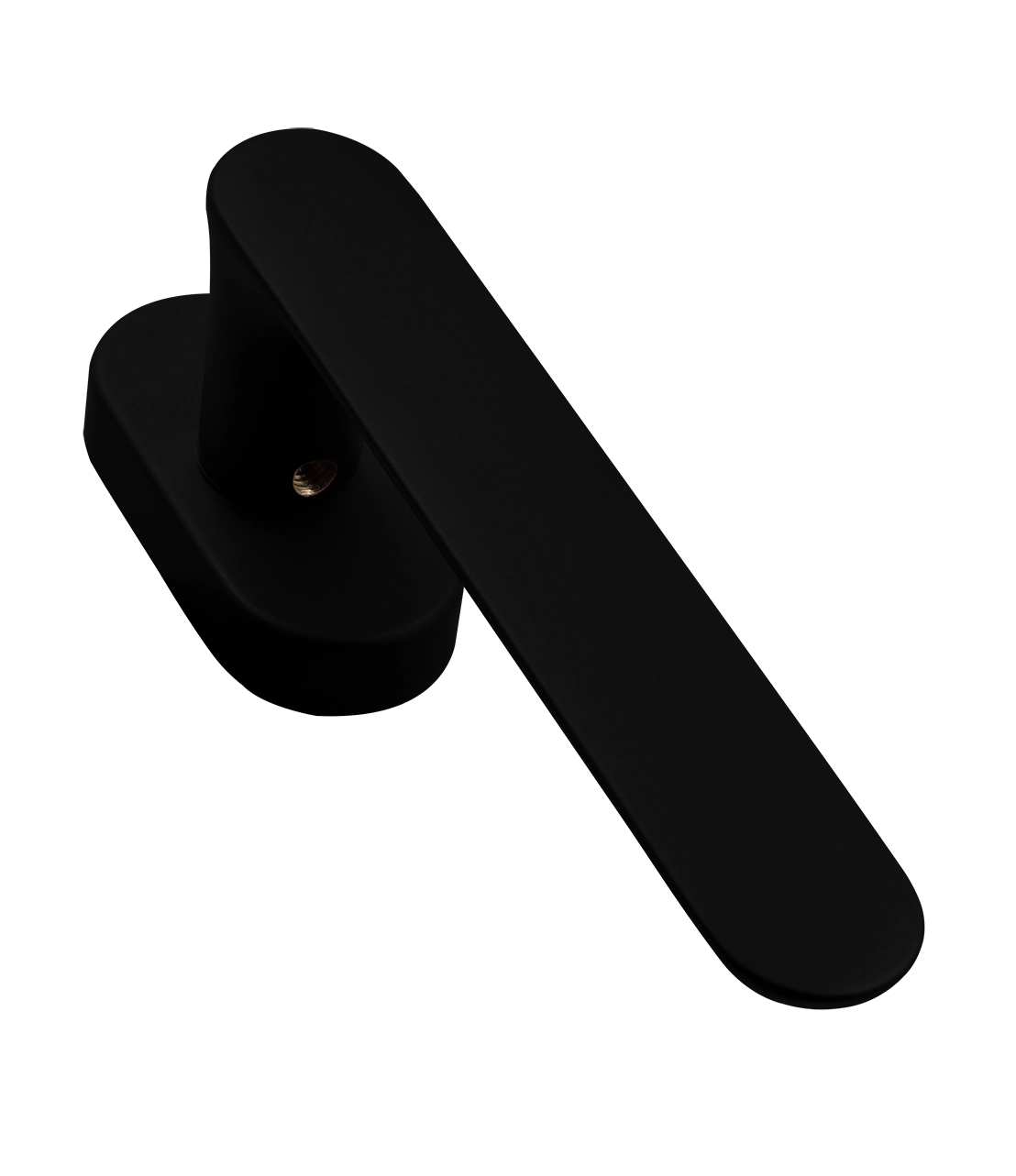 Ручка оконная LE BOAT W1 NERO-ST на прямоугольной розетке, цвет черный soft-touch, латунь фото фурнитура Саратов