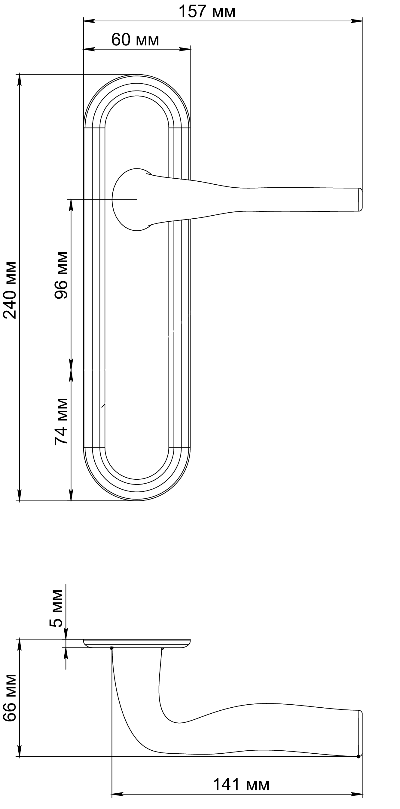 Ручка дверная LVB PLR SMI на планке, цвет Весенняя дымка/Spring Mist фото фурнитура Саратов