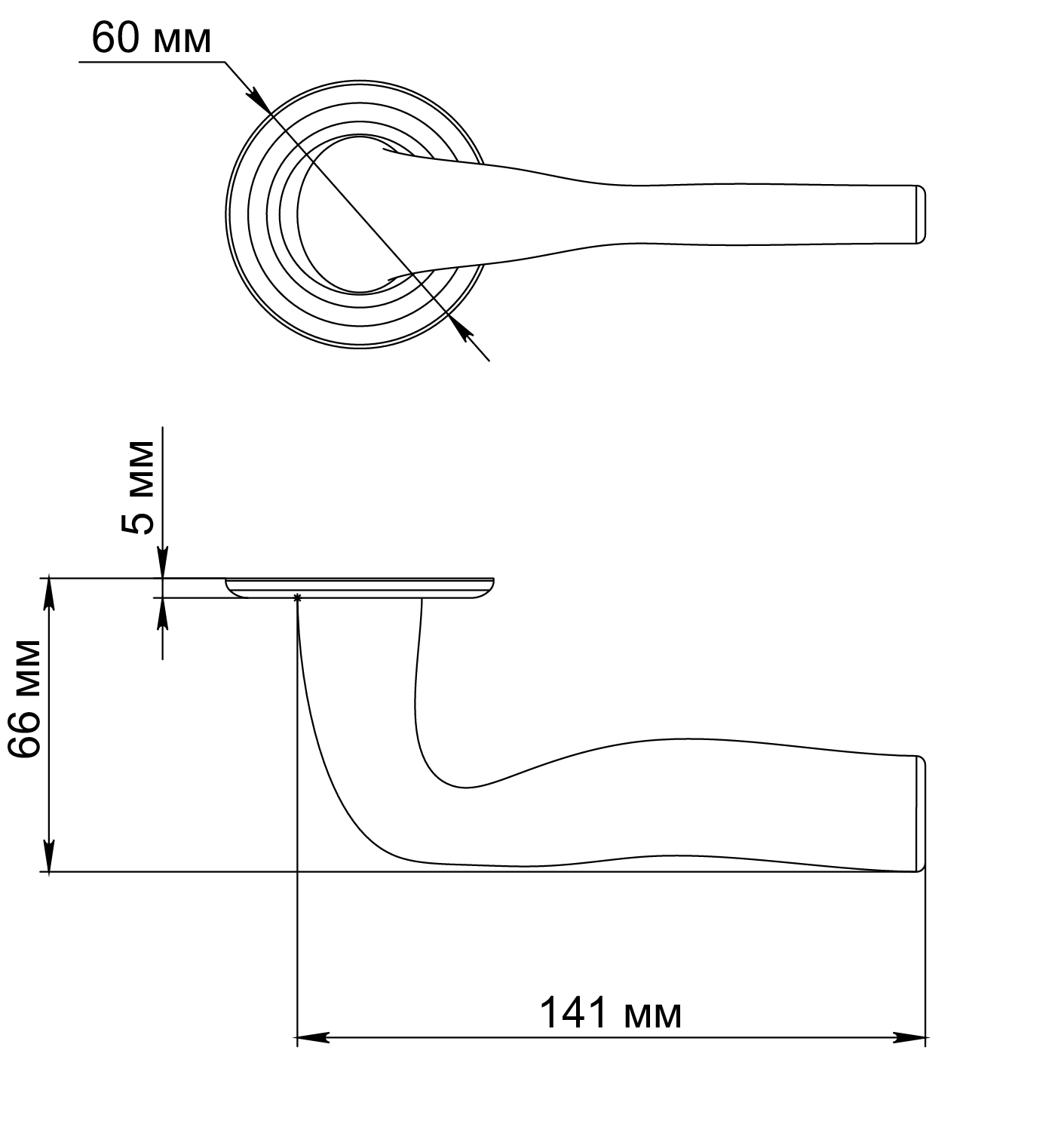 Ручка дверная LVB R7 WF на круглой розетке, цвет Зимняя стужа/Winter Frost фото фурнитура Саратов