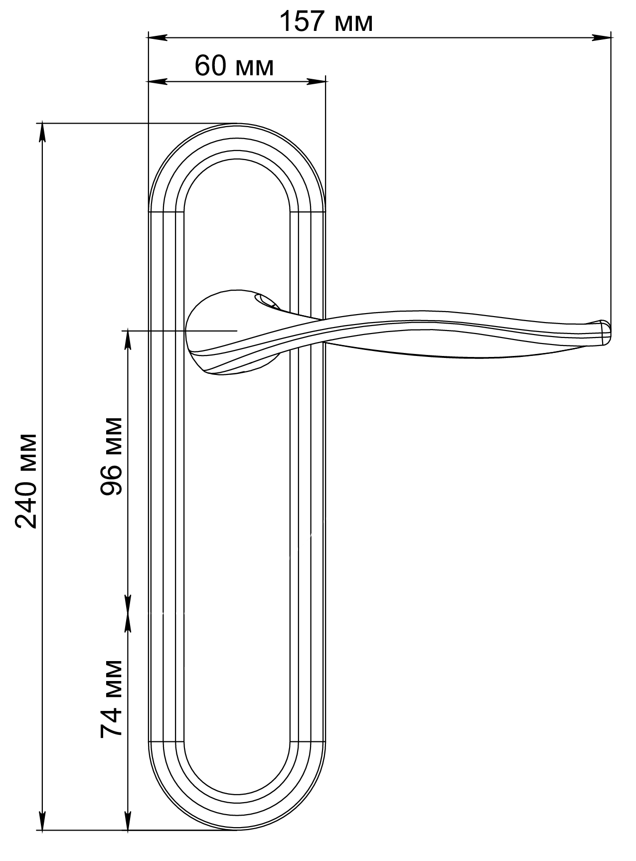 Ручка дверная SKYSCRAPER PLR SMI на планке, цвет Весенняя дымка/Spring Mist фото фурнитура Саратов