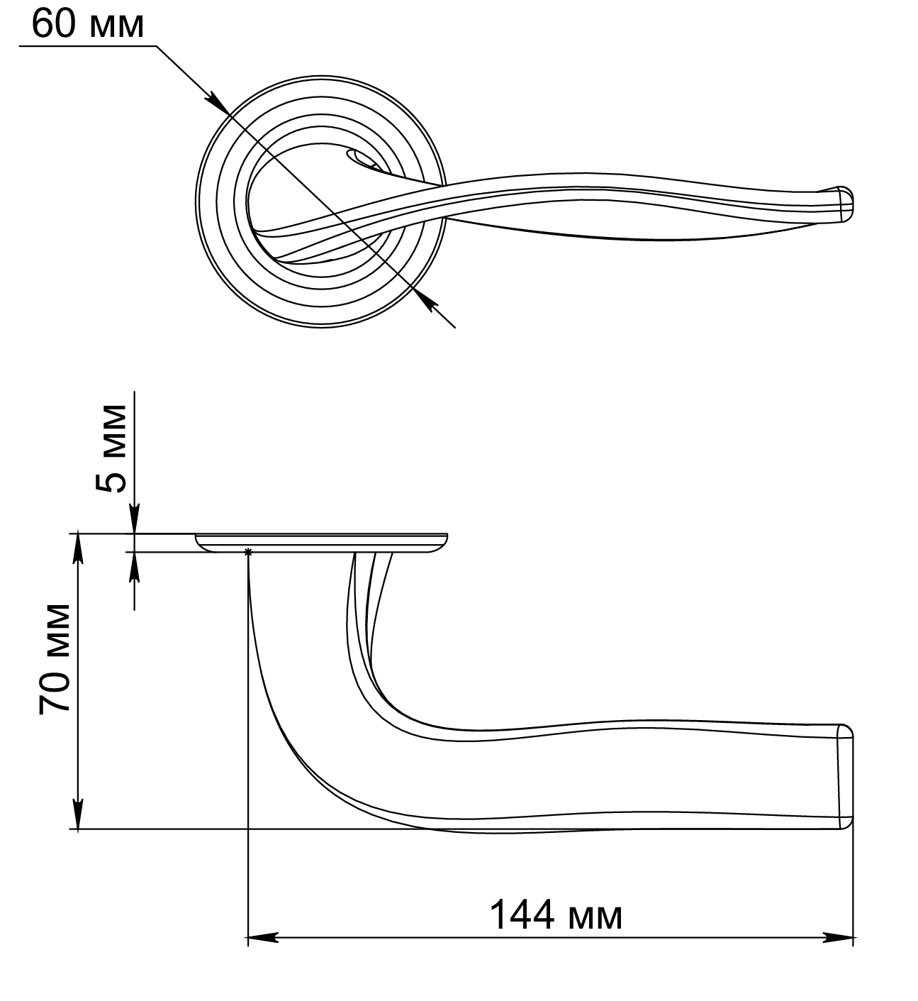 Ручка дверная SKYSCRAPER R7 WF на круглой розетке, цвет Зимняя стужа/Winter Frost фото фурнитура Саратов