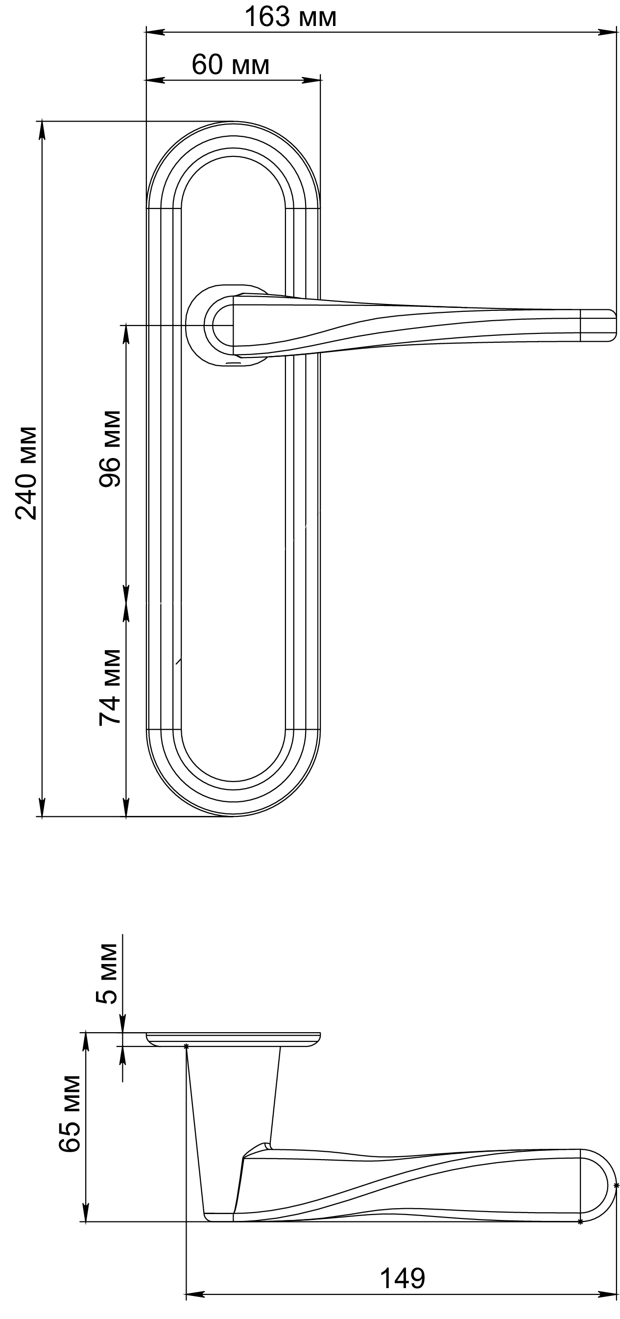 Ручка дверная THE OLYMPICS PLR SMI на планке, цвет Весенняя дымка/Spring Mist фото фурнитура Саратов