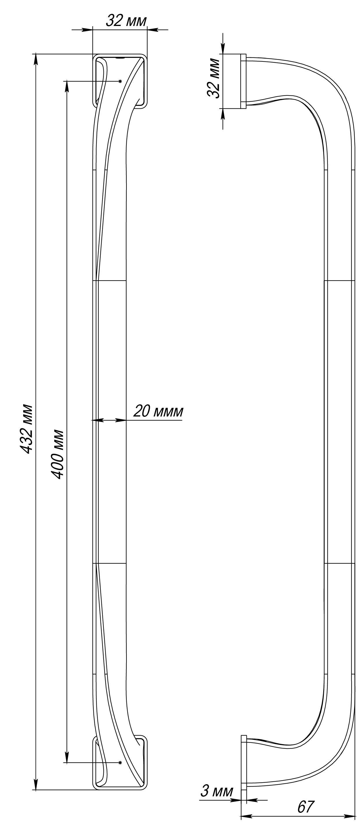 Ручка-скоба WD CONCERT HALL PH SSW, цвет Стокгольмский снегопад/Stockholm Snowfall фото купить в Саратове