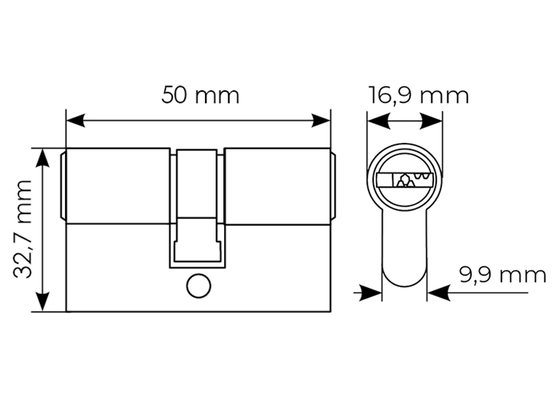 Ключевой цилиндр высокой секретности HS 50C AB (50мм), цвет античная бронза фото фурнитура Саратов