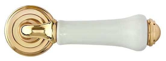UMBERTO, ручка дверная MH-41-CLASSIC PG/W, цвет - золото/белый фото купить в Саратове