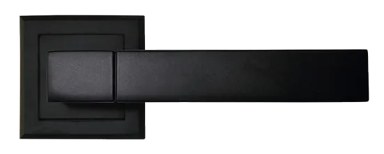 FUKOKU, ручка дверная на квадратной накладке MH-28 BL-S, цвет - черный фото купить в Саратове