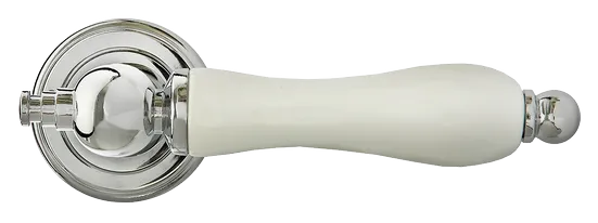 MART, ручка дверная MH-42-CLASSIC PC/W, цвет- хром/белый фото купить в Саратове