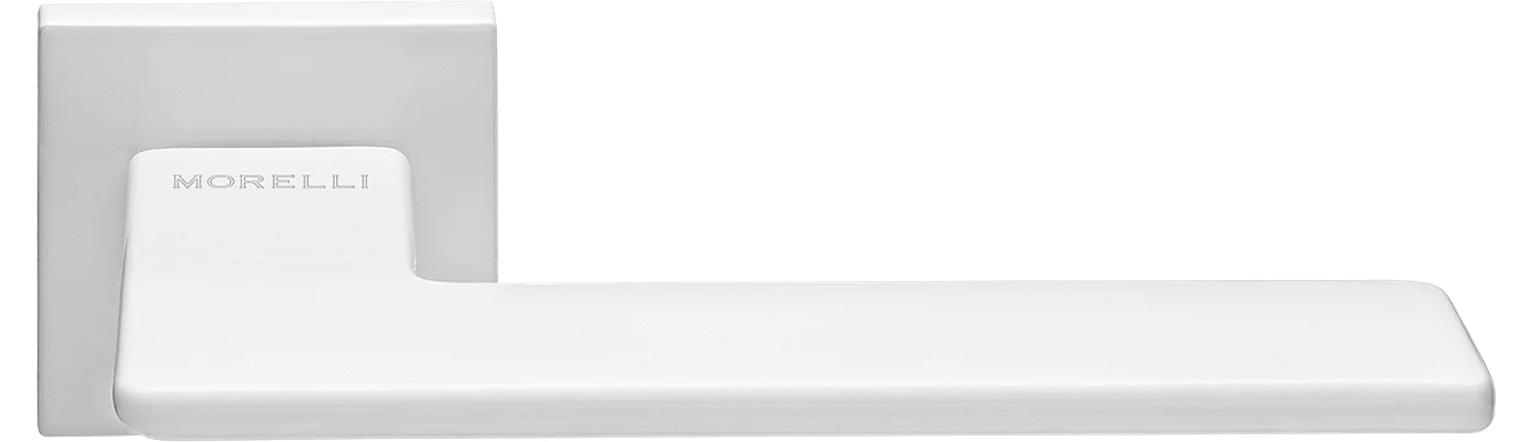 PLATEAU, ручка дверная на квадратной накладке MH-51-S6 W, цвет - белый фото купить Саратов