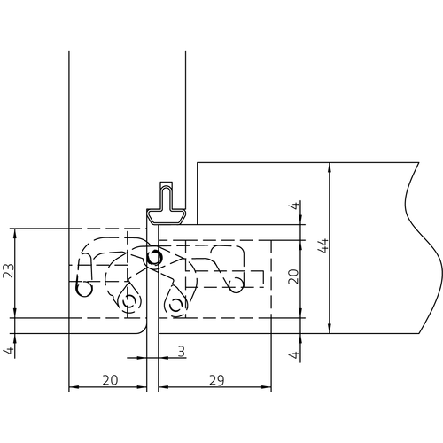 HH-19 B, скрытая петля, цвет - черный фото фурнитура Саратов