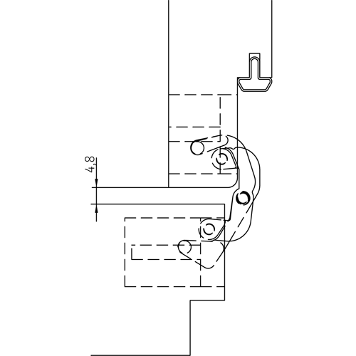 HH-19 B, скрытая петля, цвет - черный фото дверная фурнитура Саратов